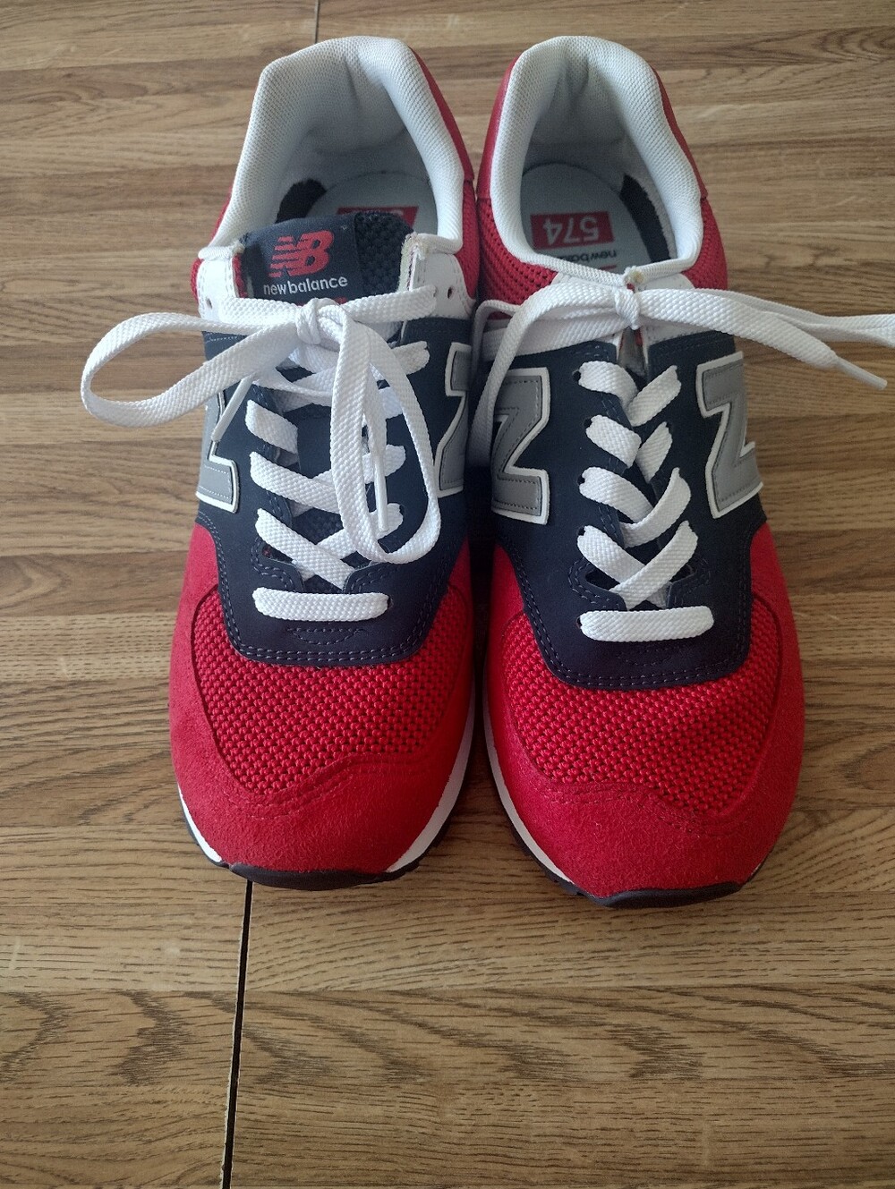 Men's New Balance 574 Pebbled Sport "Team Red" Size 8.5 Sneakers - Picture 4 of 9